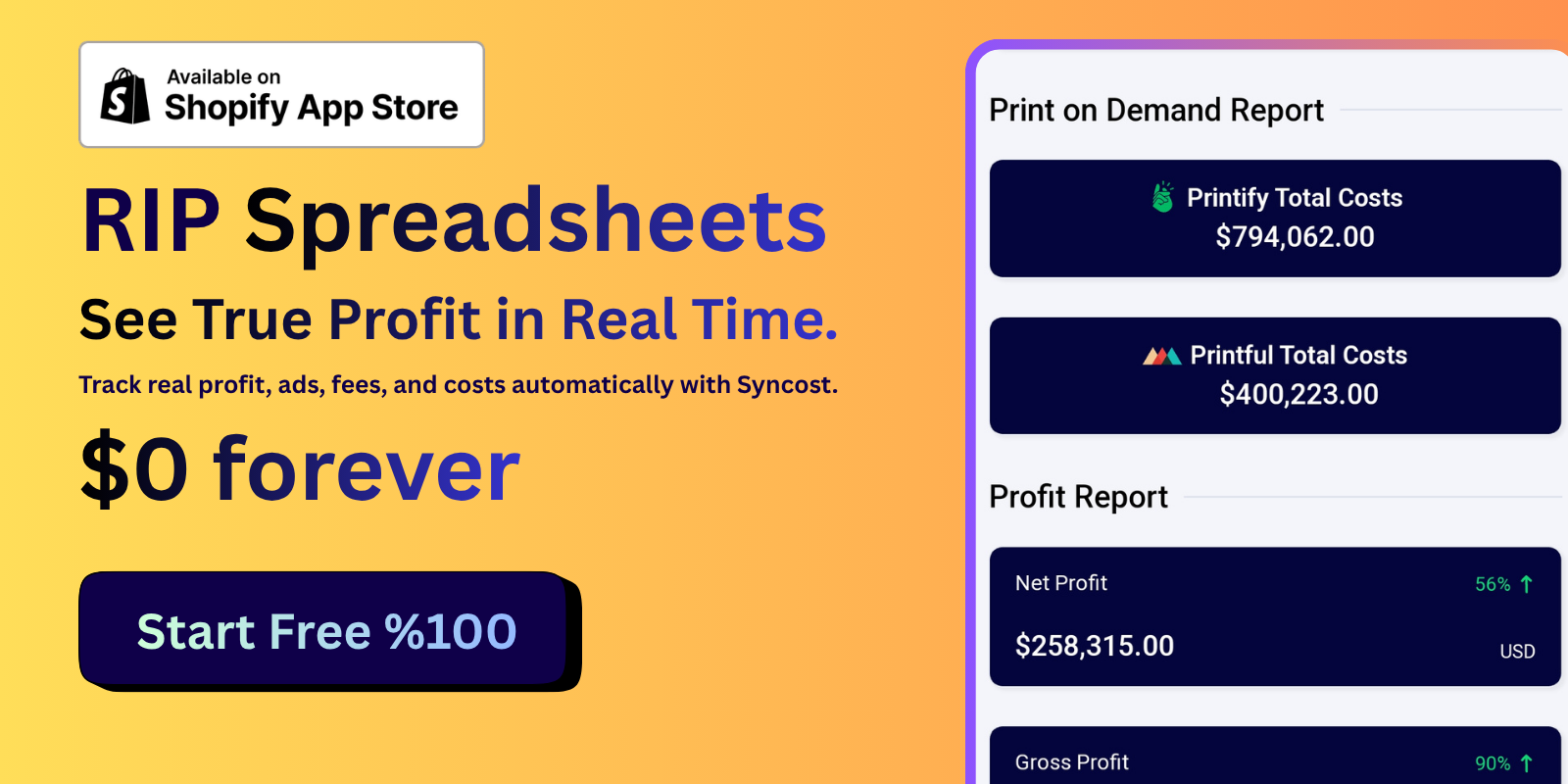 Track store costs and understand real profit with Syncost